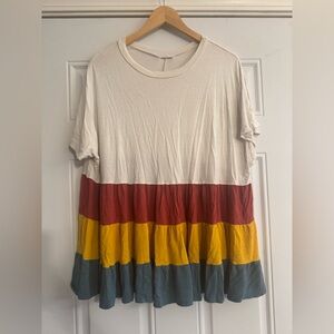 💕2 for $20💕Chic Soul Colorblock Short Sleeve Top